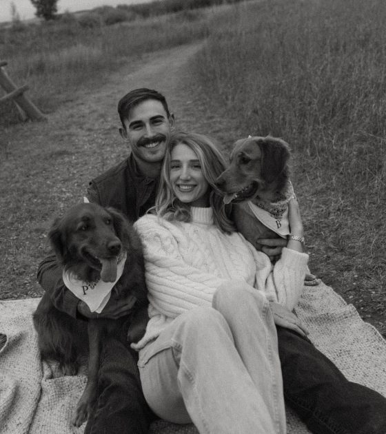 Loving Montana Engagements with Two Dogs by Their Side