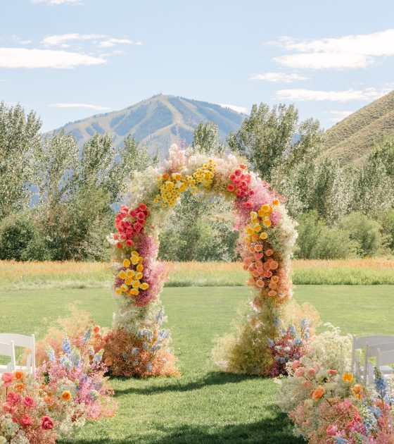 Sorbet Garden Wedding Under Idaho’s Mountain Skies