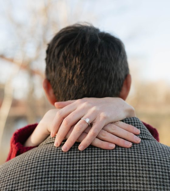 Scenic Riverside Winter Engagements in Boise