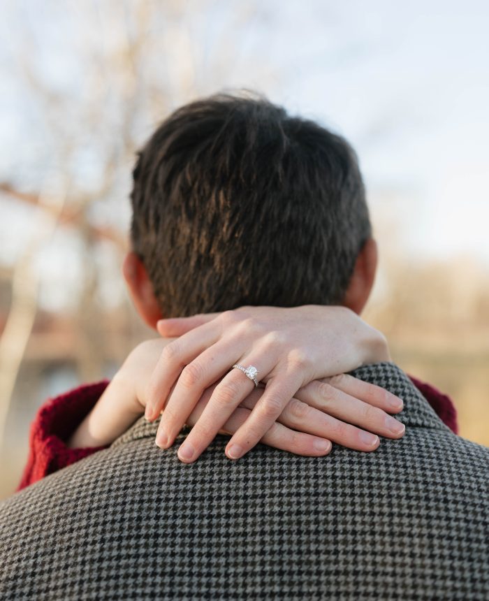 Scenic Riverside Winter Engagements in Boise