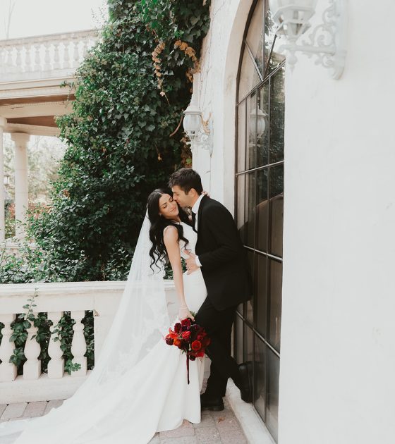 Bold Red Bloom Bridals at an Old Wold Estate in Utah