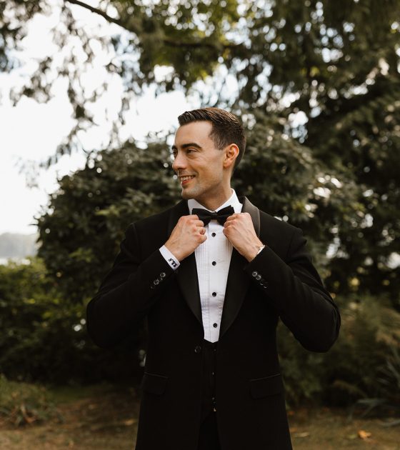 Classic and Elegant White and Black Wedding in British Columbia