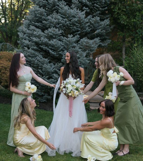A Darling Sage and Yellow Backyard Wedding in Utah