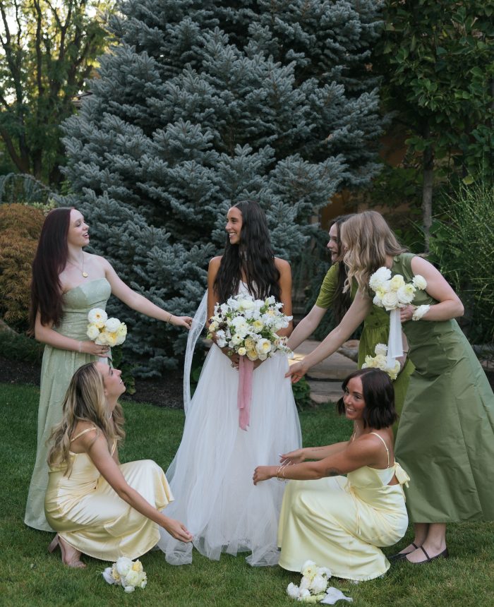 A Darling Sage and Yellow Backyard Wedding in Utah