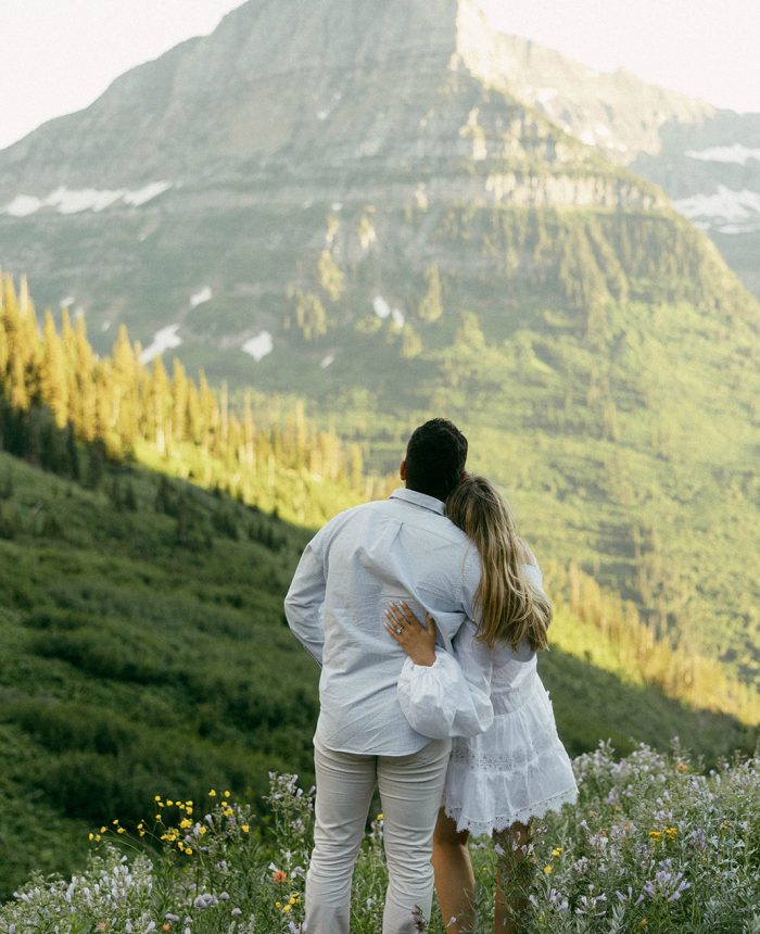 Emotional Wildflower Proposal at Glacier National Park