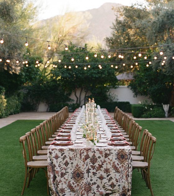 Softly Lit Rehearsal Dinner in Paradise Valley with a Western Flair