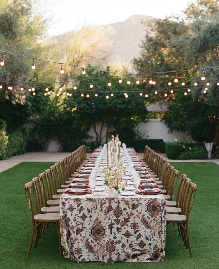 Softly Lit Rehearsal Dinner in Paradise Valley with a Western Flair