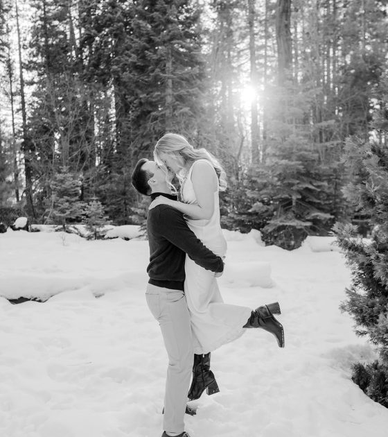 Snowy Pines and Lakeside Engagements in Lake Tahoe