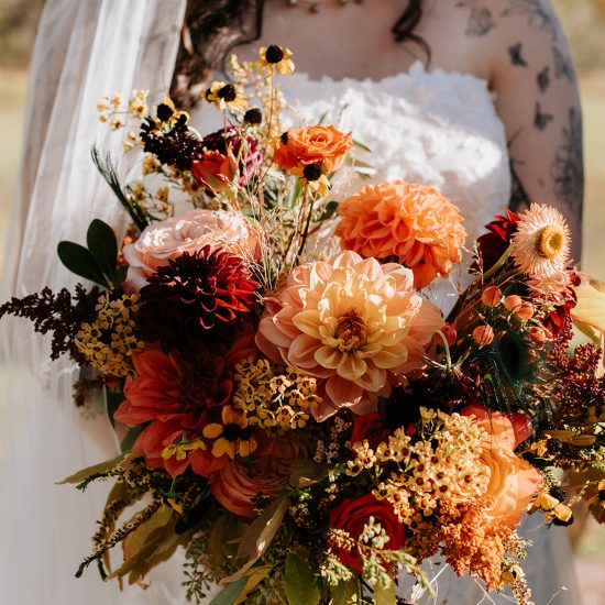 Cozy and Bold Fall Wedding at Rist Canyon Inn