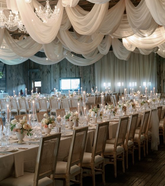 White Rose and Ivory Draped Wedding in Utah