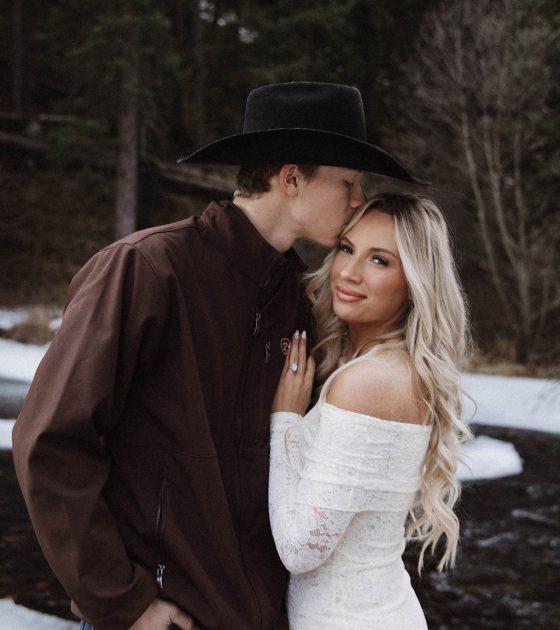 Snowy Western Charm Engagement Session in Bozeman