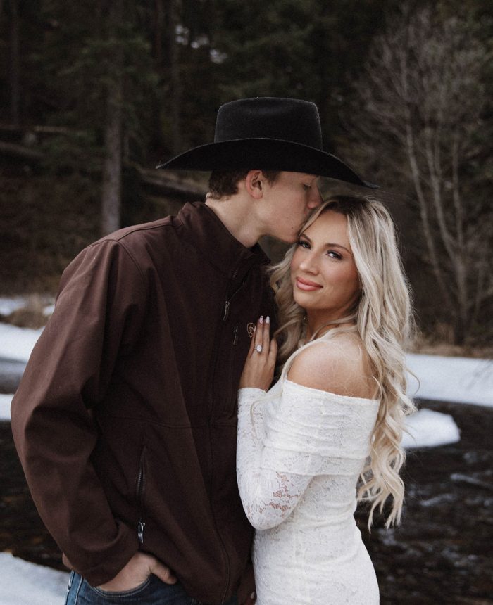 Snowy Western Charm Engagement Session in Bozeman